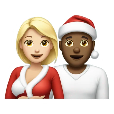 blonde pregnant woman with santa sticker