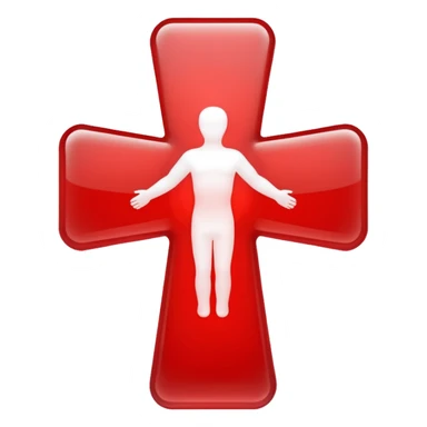 medical cross with a moving figure inside sticker