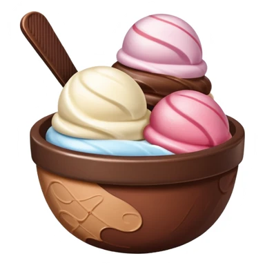 Neapolitan ice cream scoops in a bowl sticker