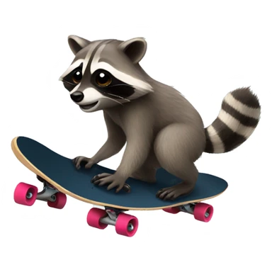 Raccoon on a skateboard  sticker