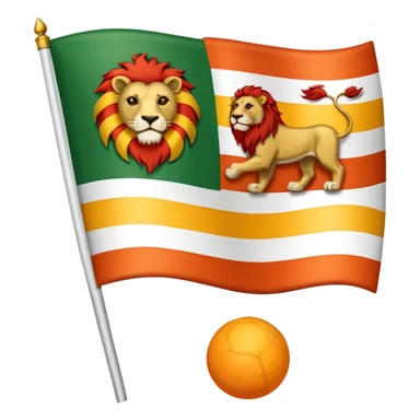 A flag with three horizontal color that upper is Green , middle is White and in down red color, in the White line is a lion and sun that sunrises from back of lion in the middle line  sticker