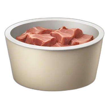 Dog bowl with meat sticker