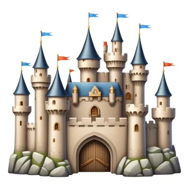 Beige fairytale castle with turrets and a drawbridge sticker