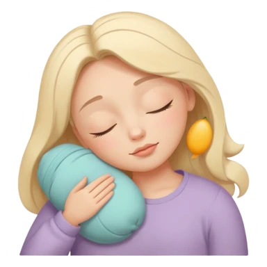 minimal flat emoji of a relaxed sleepy face,
closed eyes with soft curve,
peaceful expression,
gentle warm pastel colors,
calm wellness aesthetic,
no cartoon sleep symbols,
transparent background,
vector style
 sticker