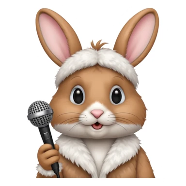 rabbit with microphone sticker