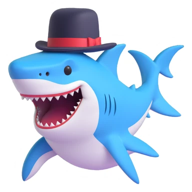 Shark with a top hat sticker