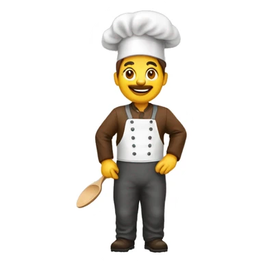 Cuisinier brun qui court après un lapin sticker