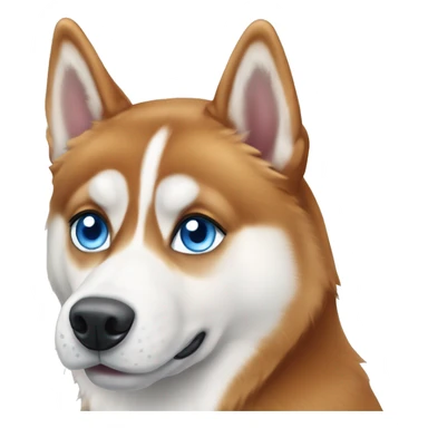 Ginger dog Siberian husky with blue eyes sticker