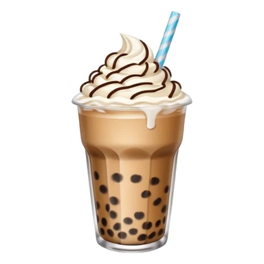 boba milk tea with ice cream sticker