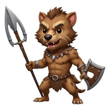 create a dnd style gnoll.png with a spear using 48x48 pixels size sticker