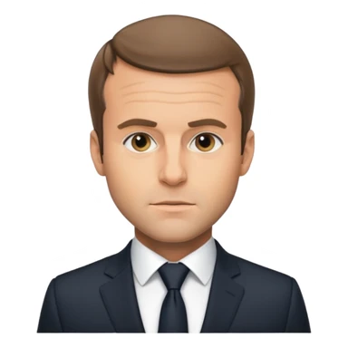 Emmanuel Macron with no smile sticker