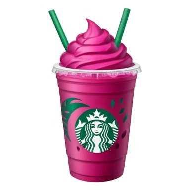 Starbucks dark pink dragonfruit refresher. no swirl on top. starbucks logo. sticker