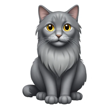 fold-eared long-haired gray cat sticker