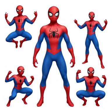 Spiderman full body doodle all reactions sticker