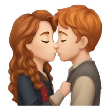 Hermione Granger kissing Ron Weasley sticker