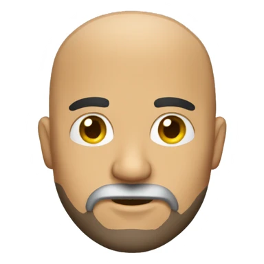 A bald Mexican with a beard and construction sticker