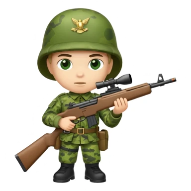 small soilder green soldier shooting sticker
