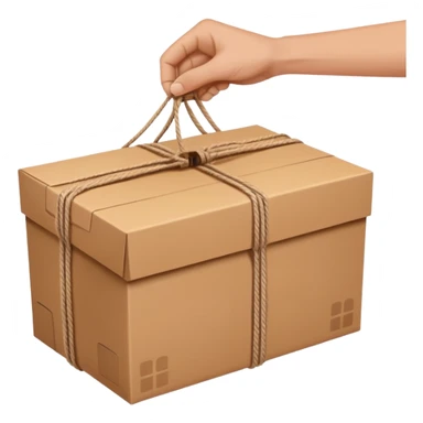 two hands giving box normal package sticker