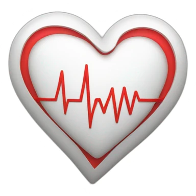 heart with white ecg sticker