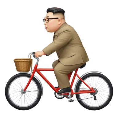 Kim Jong Un riding a bicycle from side view sticker