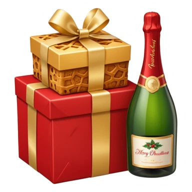 pacco natalizio panettone più spumante sticker