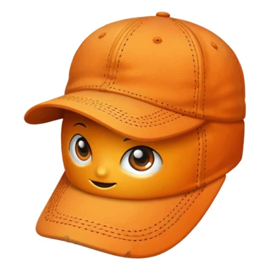 Orange baseball hat sticker