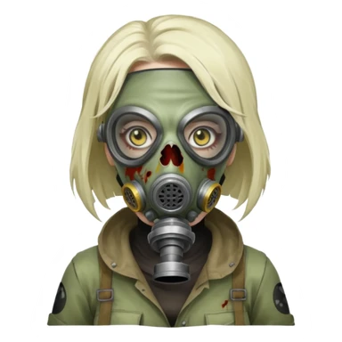 Zombie in gas masks woman sticker