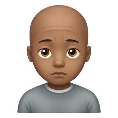 Little bald sad black boy no tears sticker