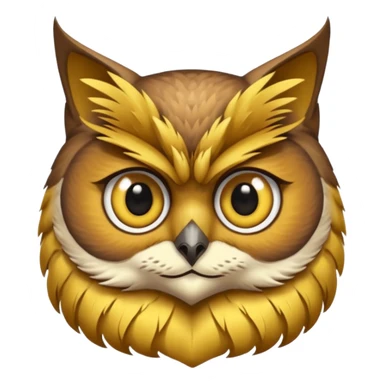 Corp de Hibou avec une tête de chat sticker