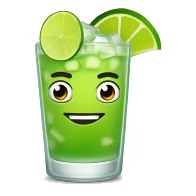 a  cartoon caipirinha with faces sticker