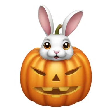 Rabbit wearing a pumpkin  sticker