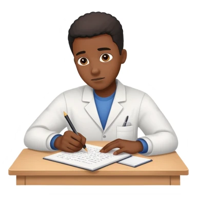 black man taking a written exam sticker