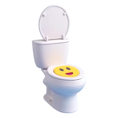 skibidi toilet, a toilet with a head, 3D emoji style sticker