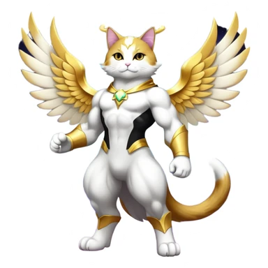 Transcendent celestial infinity cosmic galactic energy Mega neon unicorn dragon hydra hyper rare golden penguin Golden Divine god angel Omni Black and white Super muscular Buff sigma Gigachad cat full body tuxedo colored  sticker
