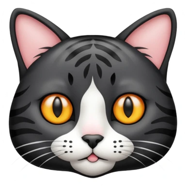 Black striped cat white nose sticker