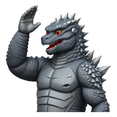 godzilla saluting sticker