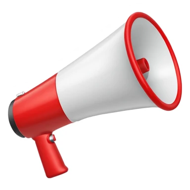 megaphone white & red sticker