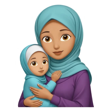 Make a Muslim with a kid wearing a hijab  sticker