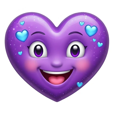 Laughing Glittery purple heart sticker