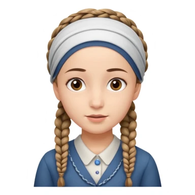 young modest jewish girl braids no headband sticker