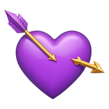 Corazón morado flechado  sticker