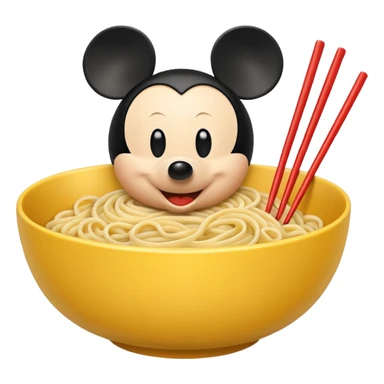 Mickey Mouse bowl noodle yellow bowl sticker