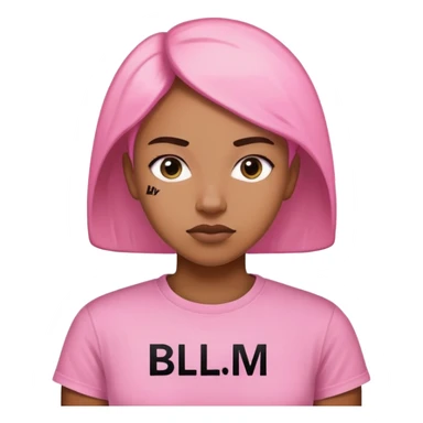 Pink teeshirt written BLM sticker