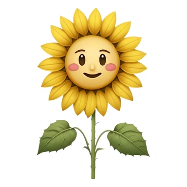sunflower with bent stem and faded yellow petals, styled like the iOS wilted rose emoji, showing signs of wilting sticker