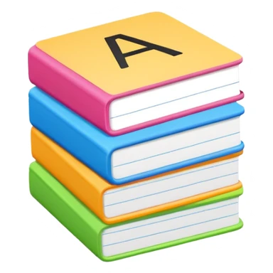 a stack of alphabet flashcards sticker