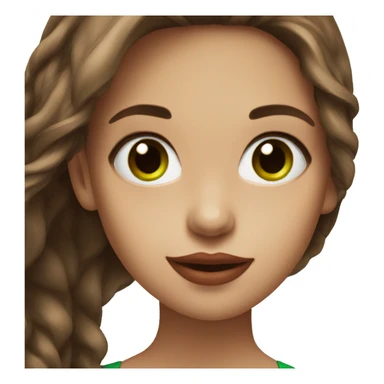 girl with green eyes and long brown hair with smile and big red lips  sticker