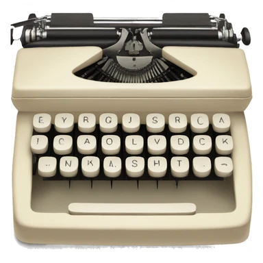 Cream Vintage typewriter keyboard sticker