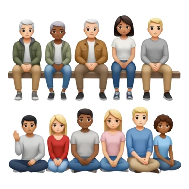 row of people sitting facing away sticker