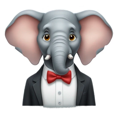Elephant wearing a bowtie sticker