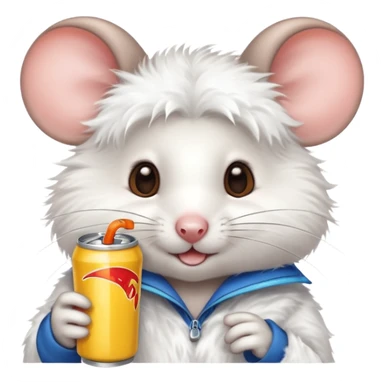pretty mouse drinking energy drink  sticker